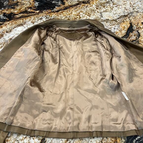CAbi Metallic Gold Leather Blazer Jacket - SIZE 8 - Picture 5 of 11